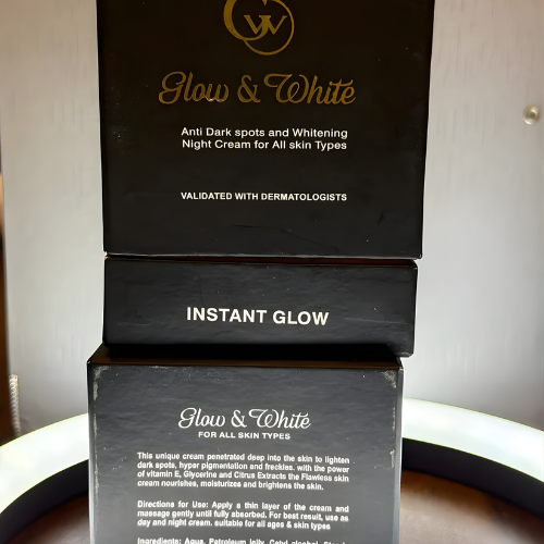 Glow & White Creme front view of packaging